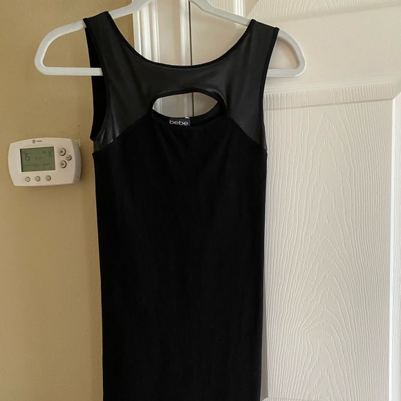 BeBe Black Bodycon Dress with Front and Back Cutouts - Picture 2 of 4